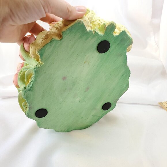 VTG Decorative Easter Rabbit & Tulip Design Bowl Spring Time Planter Candy Dish - Picture 9 of 16